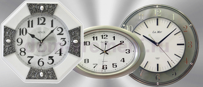 Настенные часы / Выбор настенных часов по цвету (настенные часы определённого цвета) / Серебристые, серебряные, «белый металл» настенные часы