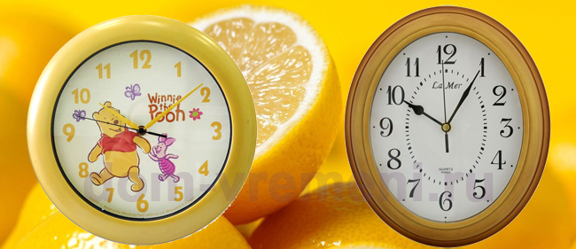 Настенные часы / Выбор настенных часов по цвету (настенные часы определённого цвета) / Желтые настенные часы
