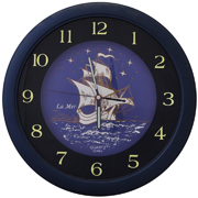 Часы настенные круглые музыкальные светящиеся "Звуки моря" La Mer GC004014