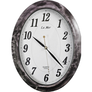 Часы настенные овальные с плавным ходом секундной стрелки La Mer GD043gray