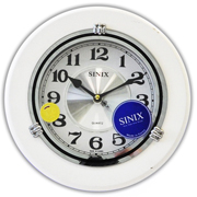 Часы настенные круглые с плавным ходом секундной стрелки Sinix 1018WA White