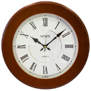 Часы настенные круглые с плавным ходом секундной стрелки Sinix 1068WR