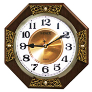 Часы настенные восьмигранные с плавным ходом секундной стрелки Sinix 1070NCMA
