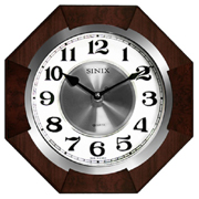 Часы настенные восьмигранные с плавным ходом секундной стрелки Sinix 1070WA