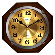 Часы настенные восьмигранные с плавным ходом секундной стрелки Sinix 1074GA