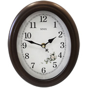 Часы настенные овальные с плавным ходом секундной стрелки Sinix 5054