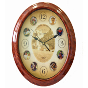 Часы настенные овальные с рамками для фотографий La Mer GM002BRN