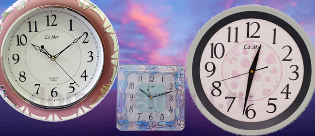 Настенные часы / Выбор настенных часов по цвету (настенные часы определённого цвета) / Фиолетовые и сереневые настенные часы