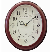 Часы настенные овальные с плавным ходом секундной стрелки La Mer GD200BRN