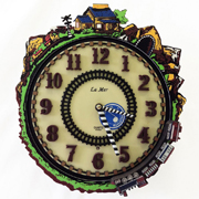 Часы настенные детские со звуком "Железная дорога" La Mer GF001001